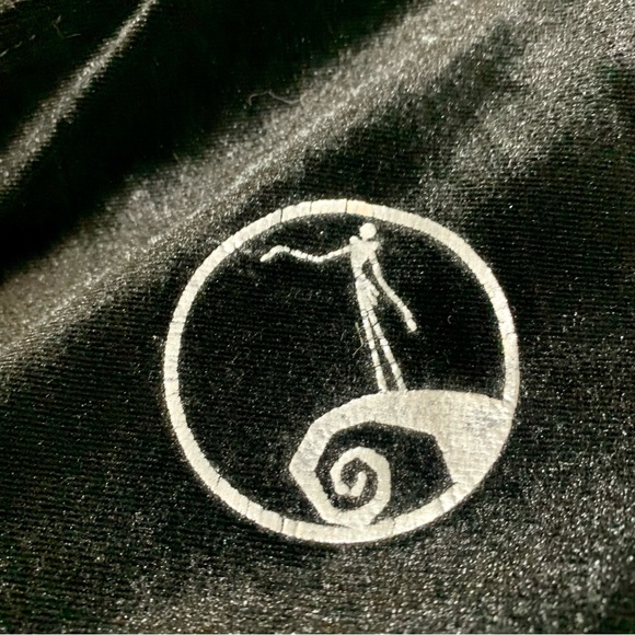 Jack Skellington Black Velour Zip Up Jacket - Picture 4 of 7